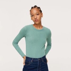 Mango ribbed long sleeve top (S)